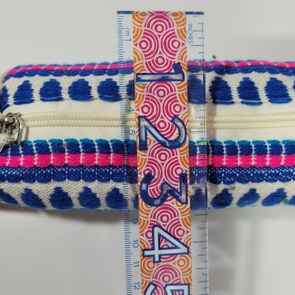 💄NWT-Catherine Malandrino-Pattern Knit Make up Bag-Made in India - Picture 5 of 5